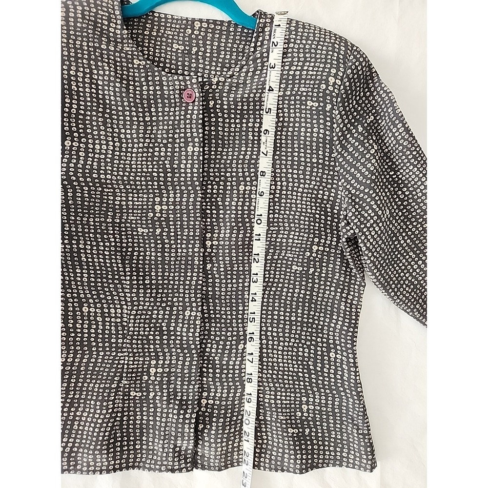 Vintage La Chine by Galinda Wang Womens 4 Chiffon Gray/Tan Long Sleeve Chic EUC - Picture 8 of 9